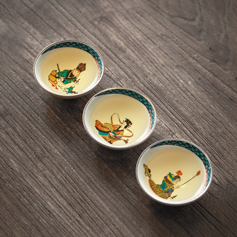Kutaniyaki Shichifukujin Tea Cup Set