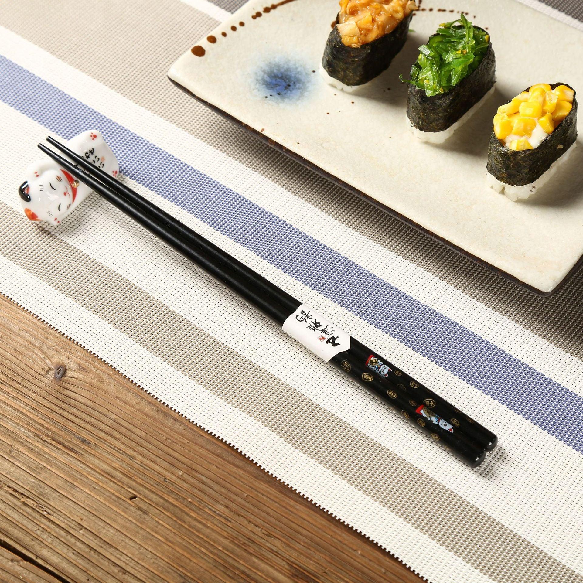 Japanese Maneki-neko (Lucky Cat) Chopstick Set