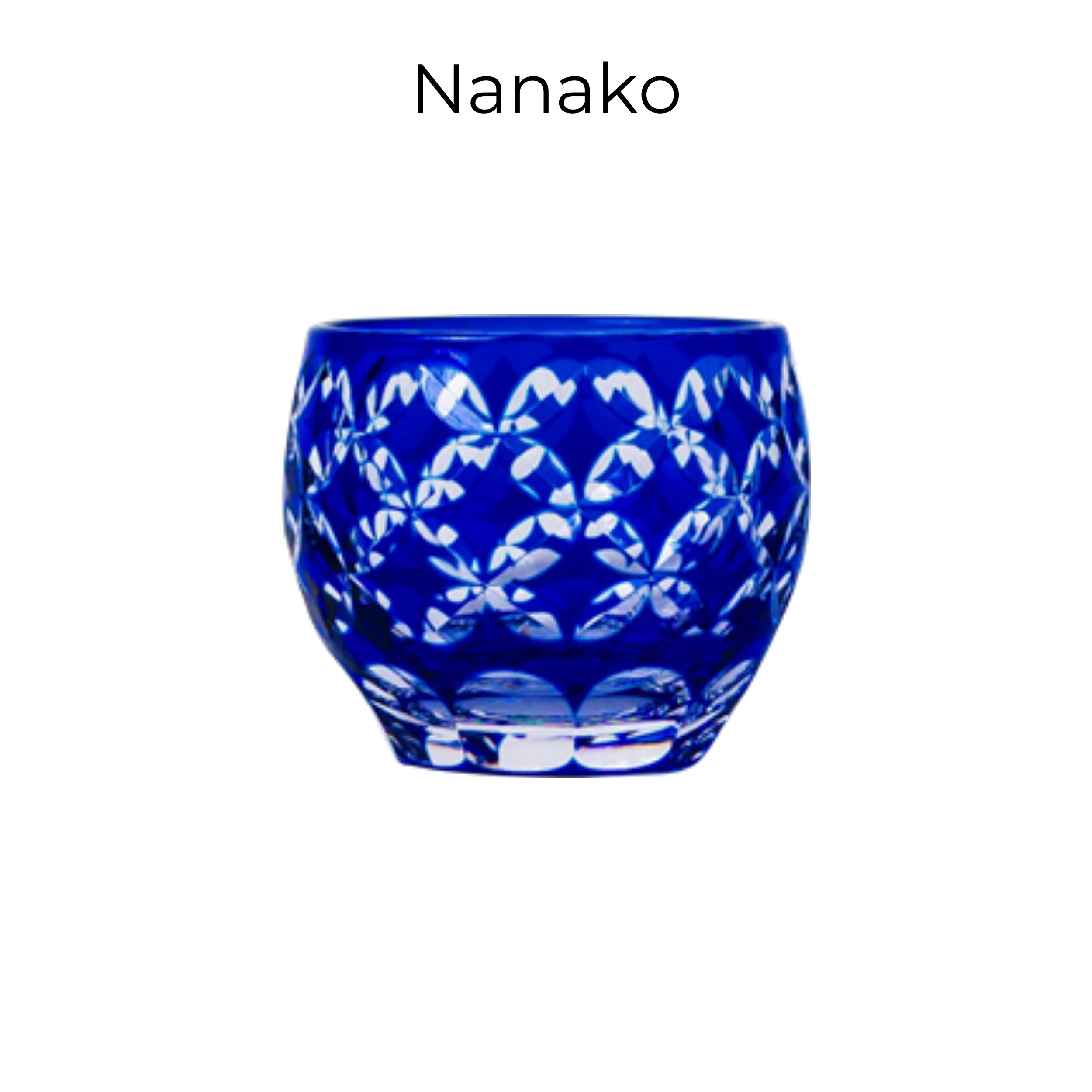 Edo Kiriko Handcrafted Ruri Guinomi Sake Glass Collection