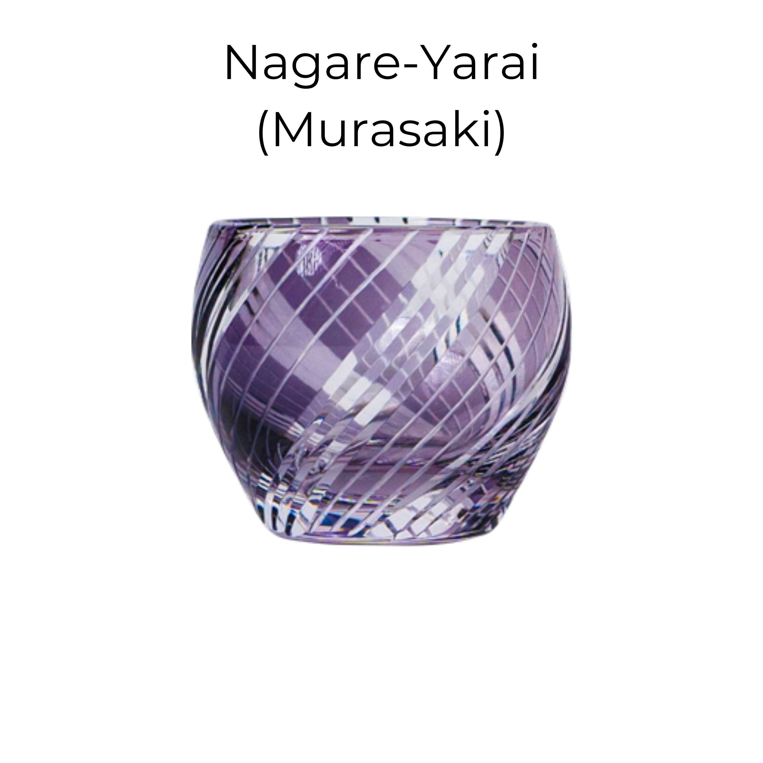 Edo Kiriko Handcrafted Usumurasaki Guinomi Sake Cup Collection
