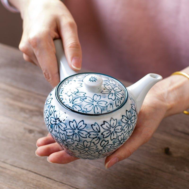 Japanese Handcrafted Blue Sakura Tea Sets