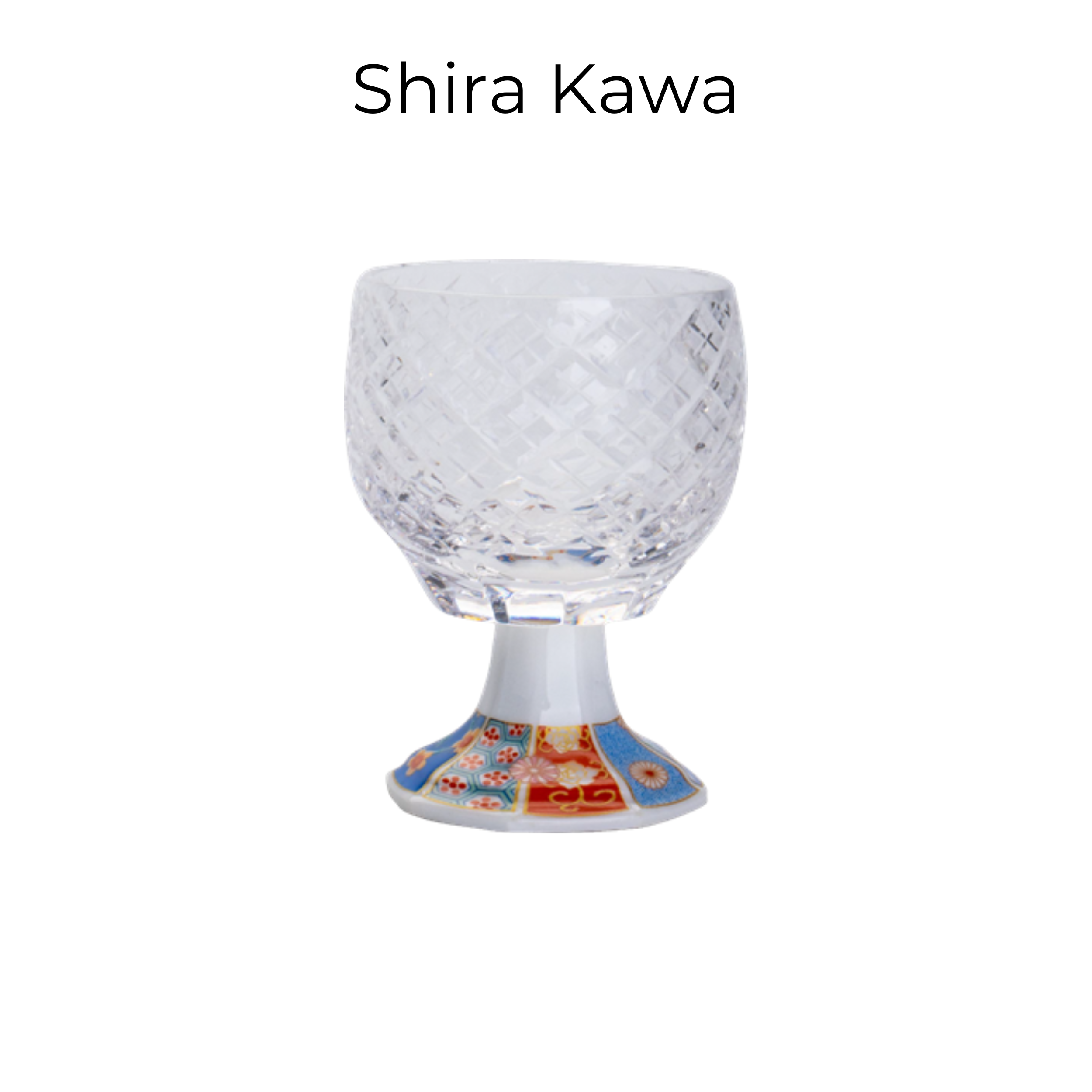 Edo Kiriko Handcrafted Kazaridai Goblet Glass Collection