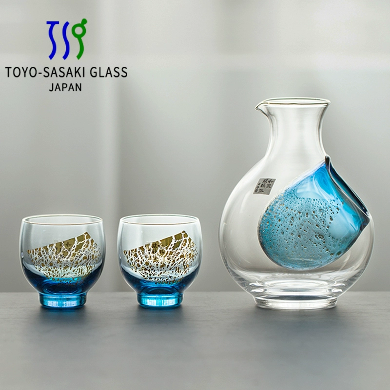 Toyo Sasaki Golden Sapphire Galaxy Rounded Cold Sake Set