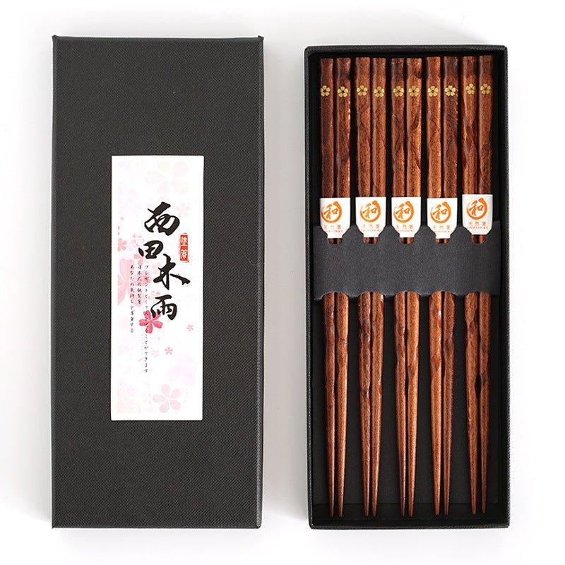 Japanese Golden Sakura Wooden Chopstick Set