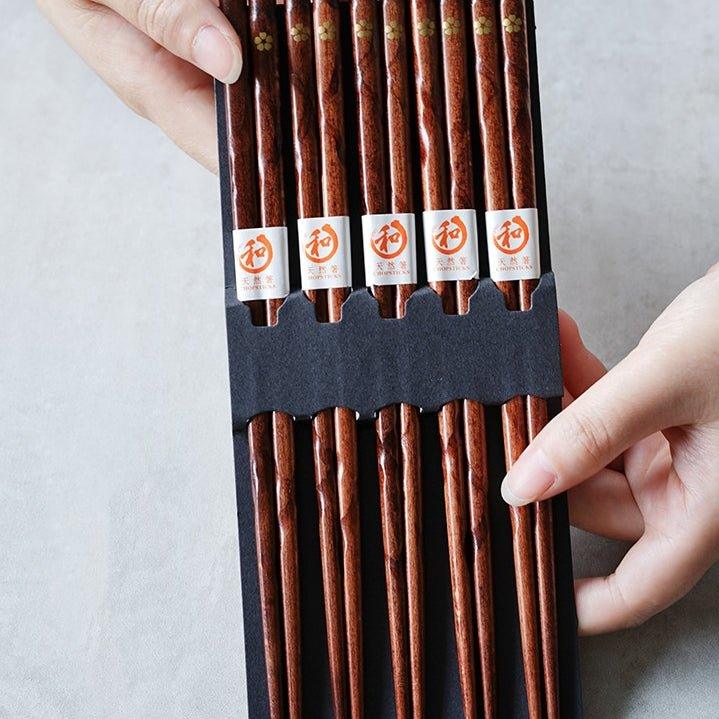 Japanese Golden Sakura Wooden Chopstick Set