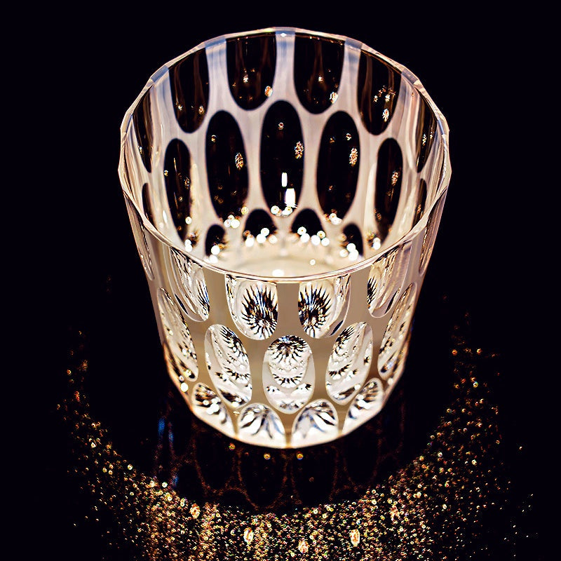 Edo Kiriko Handcrafted Shiro Ripple Whisky Glass With Wooden Box