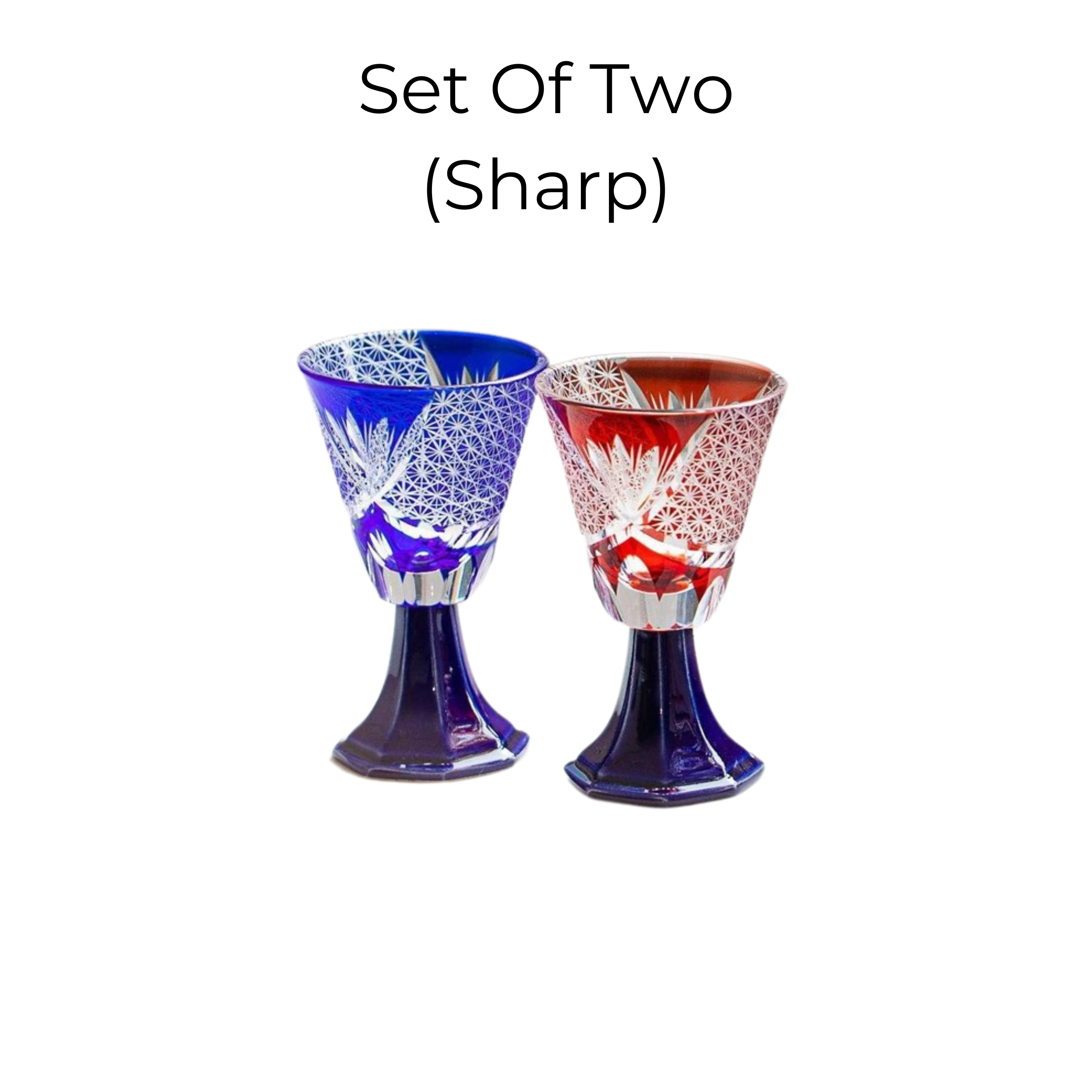 Edo Kiriko Handcrafted Hanabishi Goblet Glass Collection