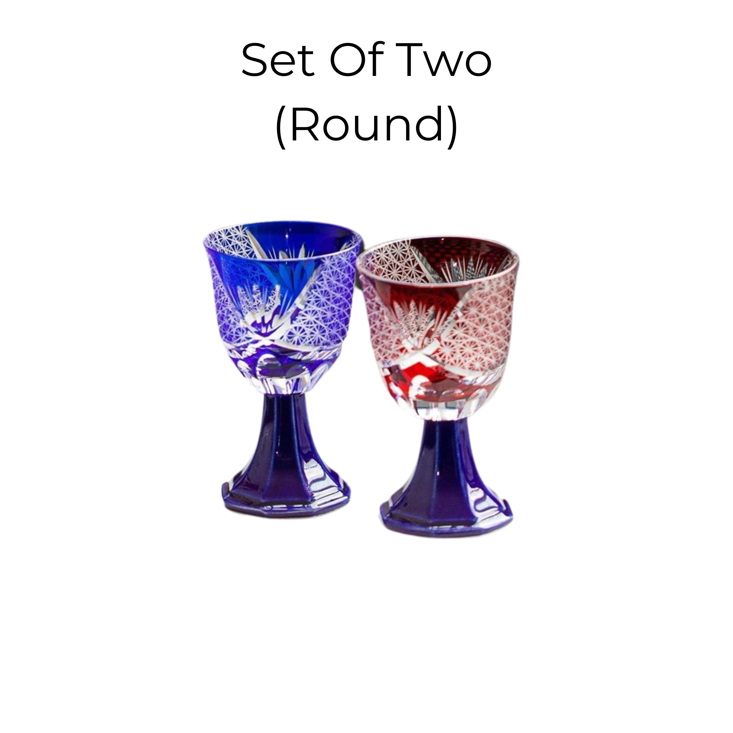 Edo Kiriko Handcrafted Hanabishi Goblet Glass Collection