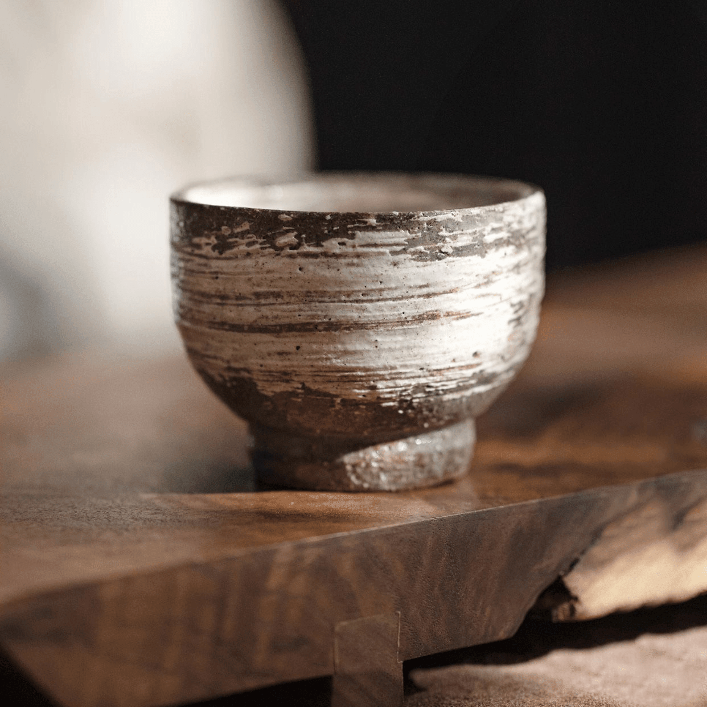 Japanese Handcrafted Sandy Textured Banko Ware Tea Cup Set