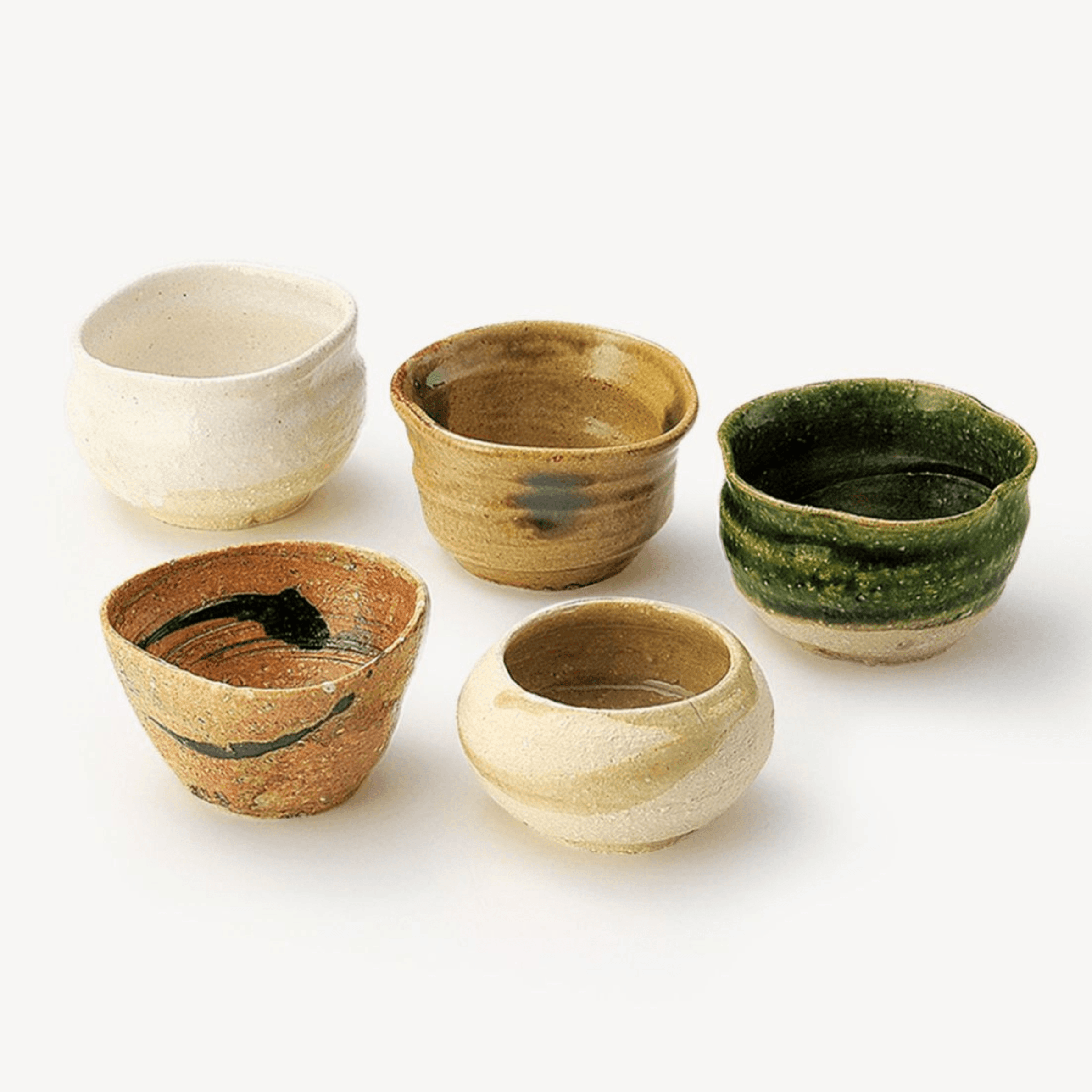 Awasaka Handcrafted Coarse Ceramic Tea Cup/Mini Plate Set