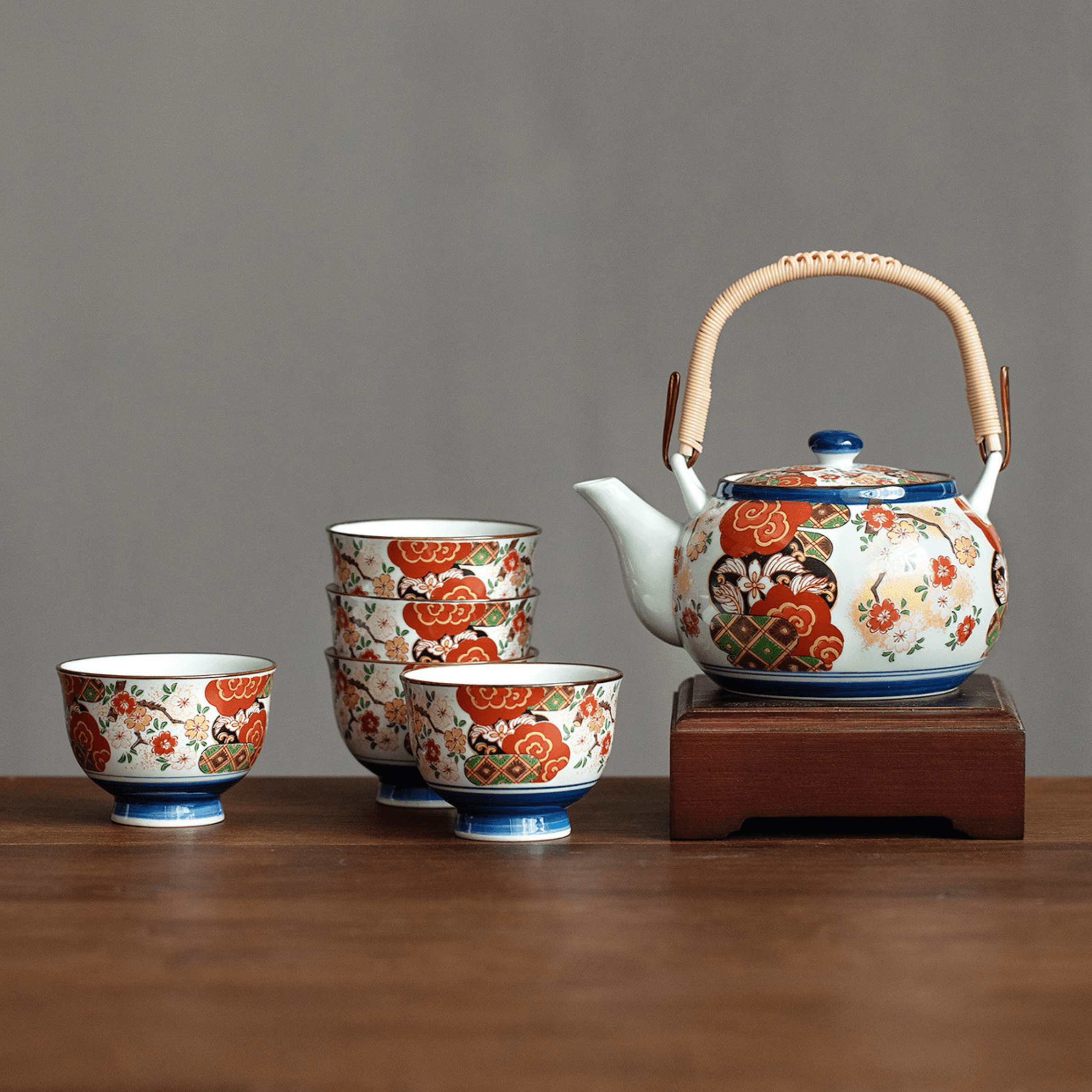 Japanesse Imari Series Handcrafted Tea Cups - MASU