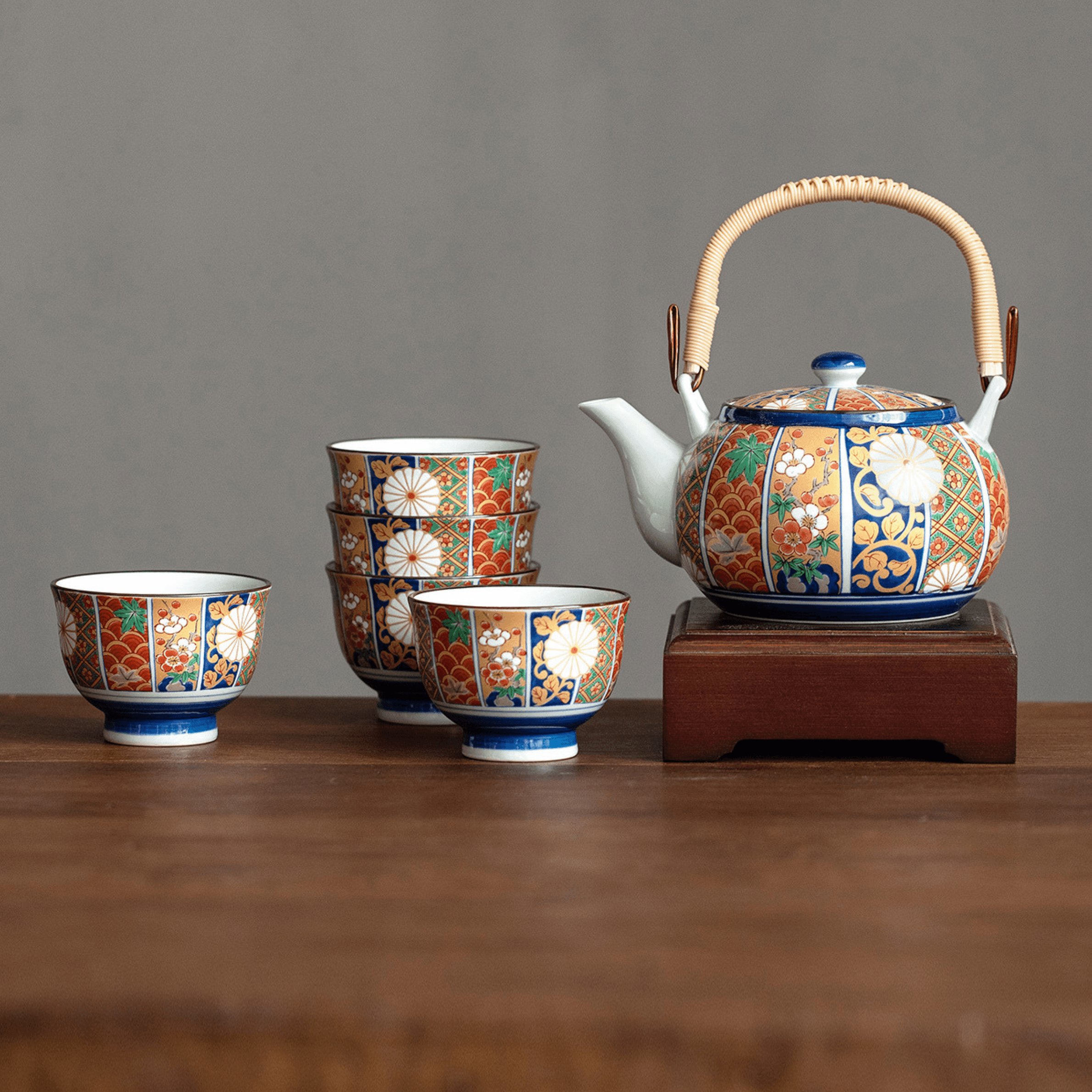 Japanesse Imari Series Handcrafted Tea Cups - MASU