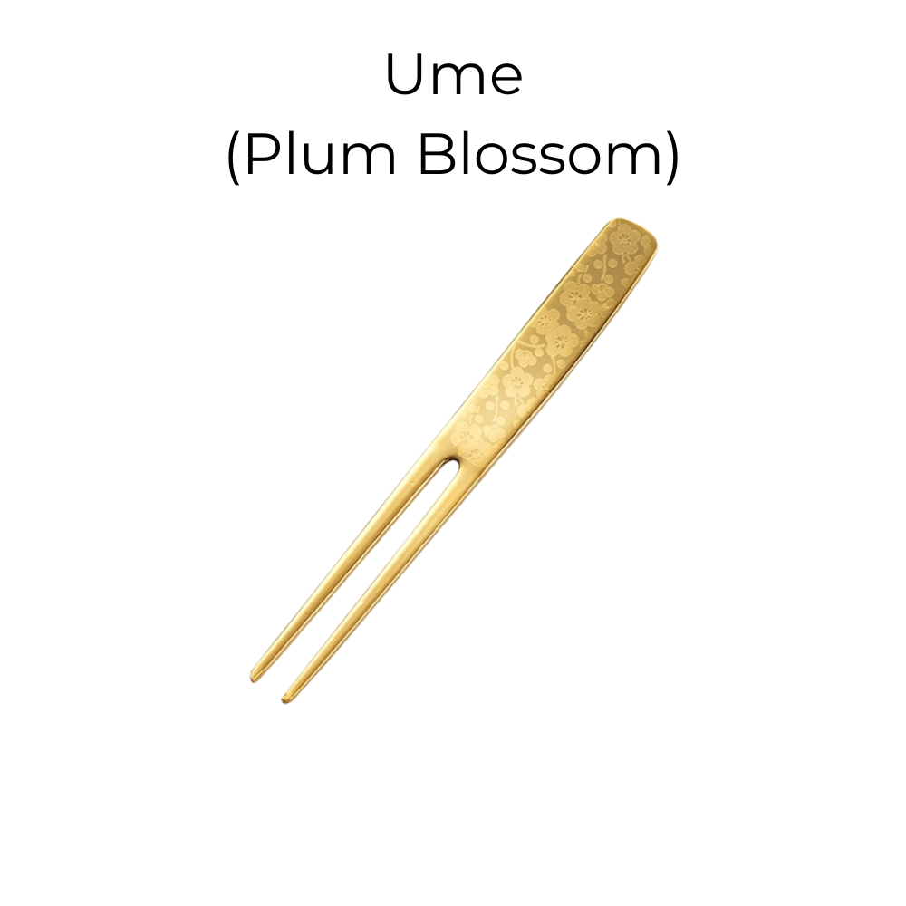 Golden Japanese Dessert Fork Collection