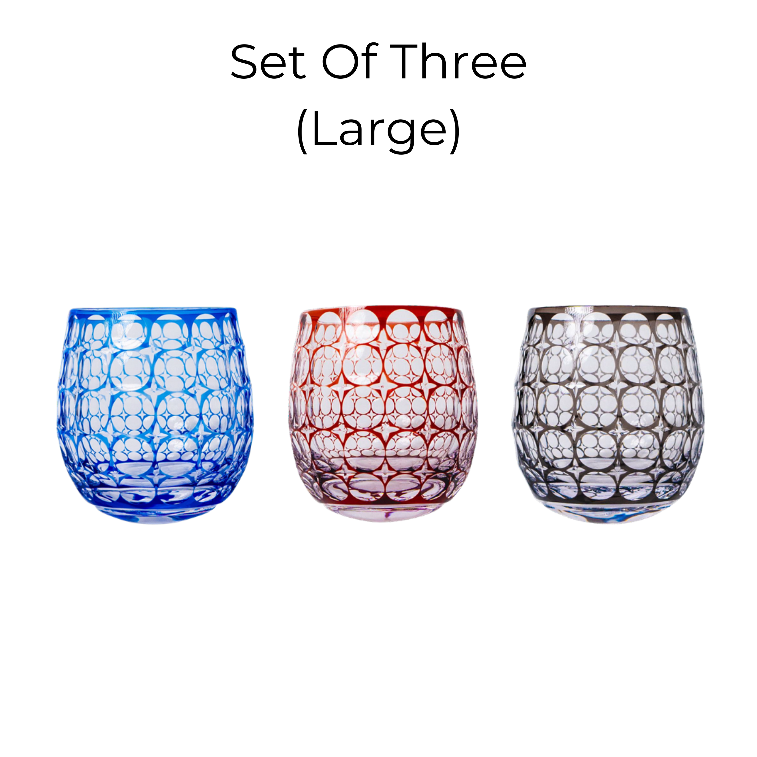 Edo Kiriko Handcrafted Hanamaru Whisky Glass Collection