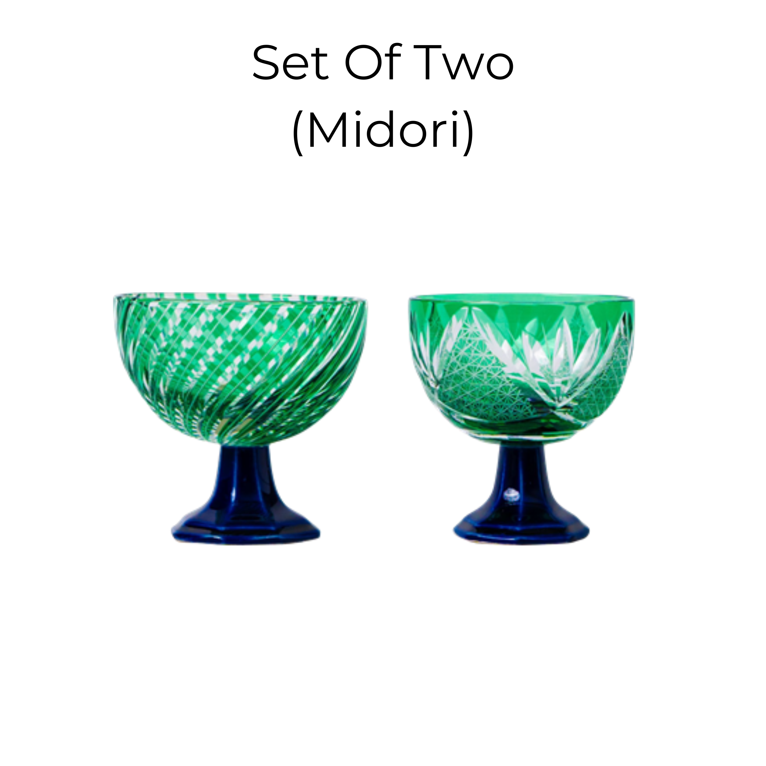Edo Kiriko Handcrafted Takadai Komon Sake Glass Collection
