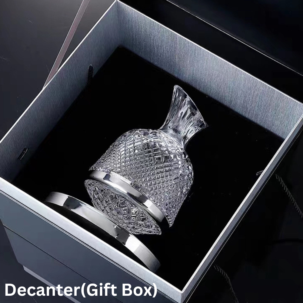 Luxury 360° Rotating Crystal Hand Blown Wine Decanter