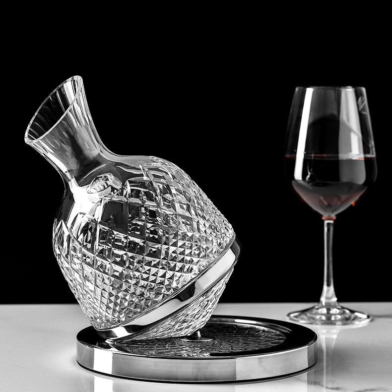 Luxury 360° Rotating Crystal Hand Blown Wine Decanter