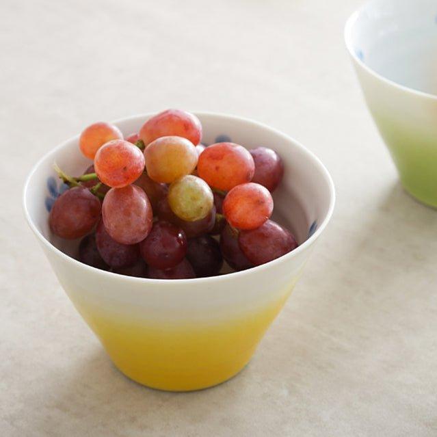 Japanese Handcrafted Arita Ware Ceramic Gradient Ombré Conical Bowls