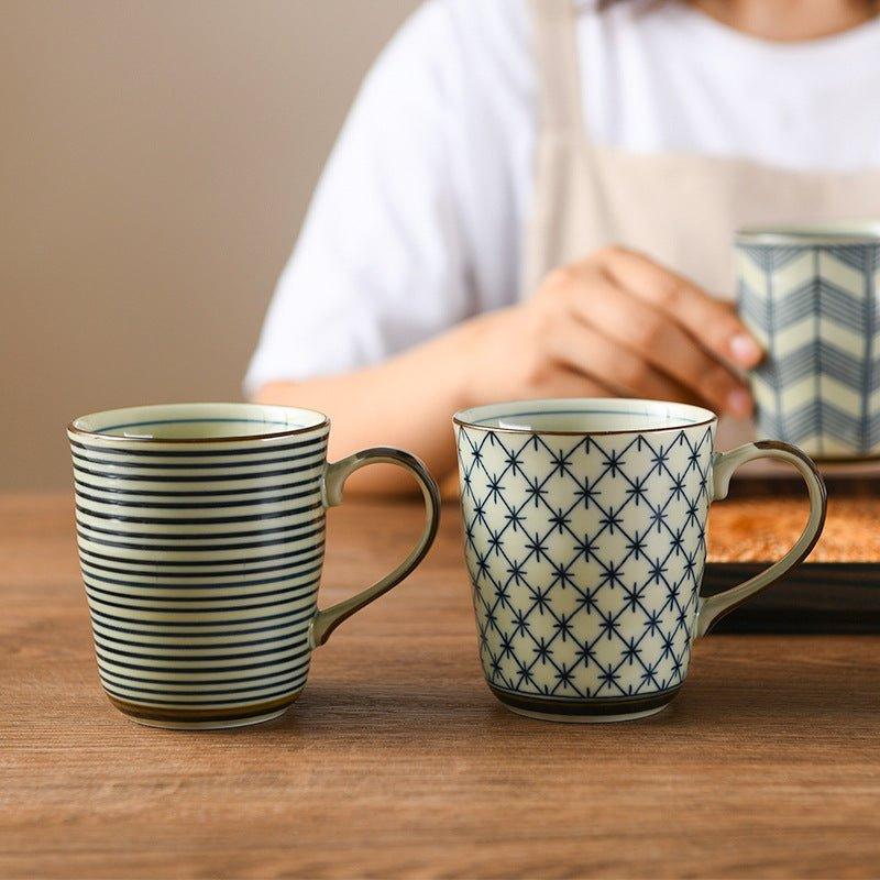 Japanese Handcrafted Ceramic Pattern Themed Tea Cups Set of Five