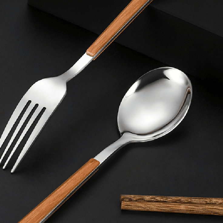 Stainless Steel Utensil Sets With Wooden Handle