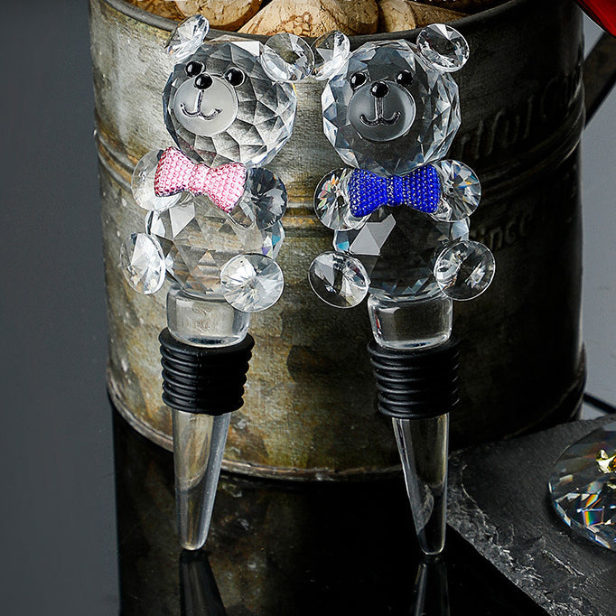 Metallic Flower Crystal Wine Glasses with Decanter Suitcase Set