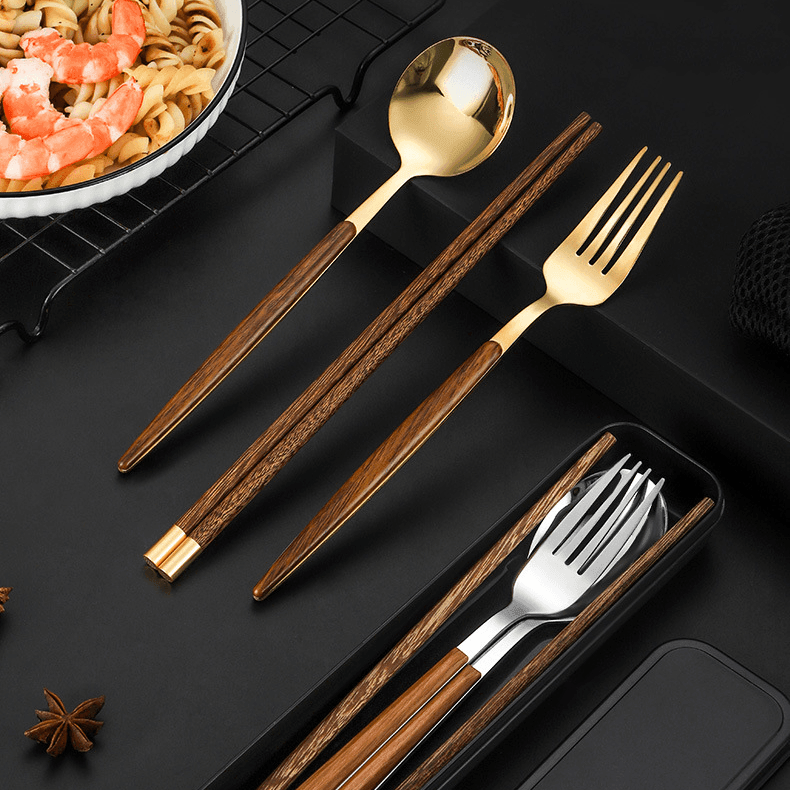 Stainless Steel Utensil Sets With Wooden Handle