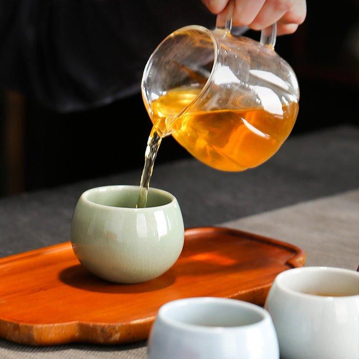 Oriental Handcrafted Ceramic Rounded Tea Cup Set