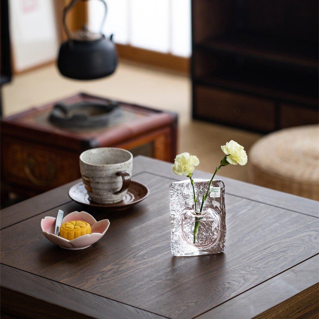 Japanese Iwasawa Handcrafted Ocean Heart Glass Vases