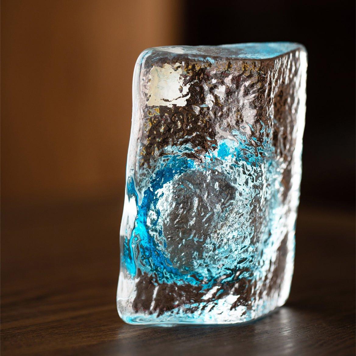 Japanese Iwasawa Handcrafted Ocean Heart Glass Vases