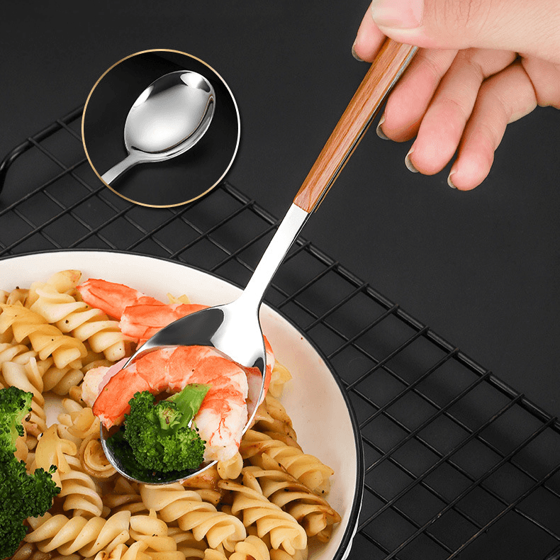 Stainless Steel Utensil Sets With Wooden Handle