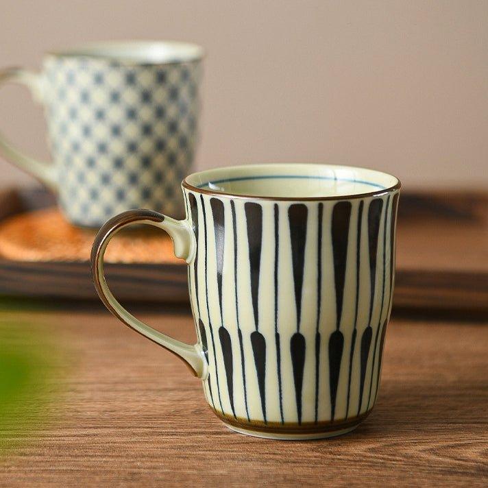 Japanese Handcrafted Ceramic Pattern Themed Tea Cups Set of Five
