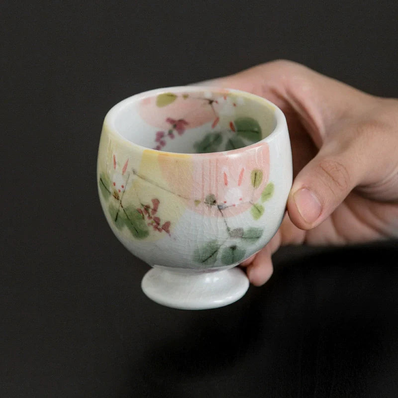 Seto Ware Yama no Hana Usagi Handcrafted Sake Couple Cup Set