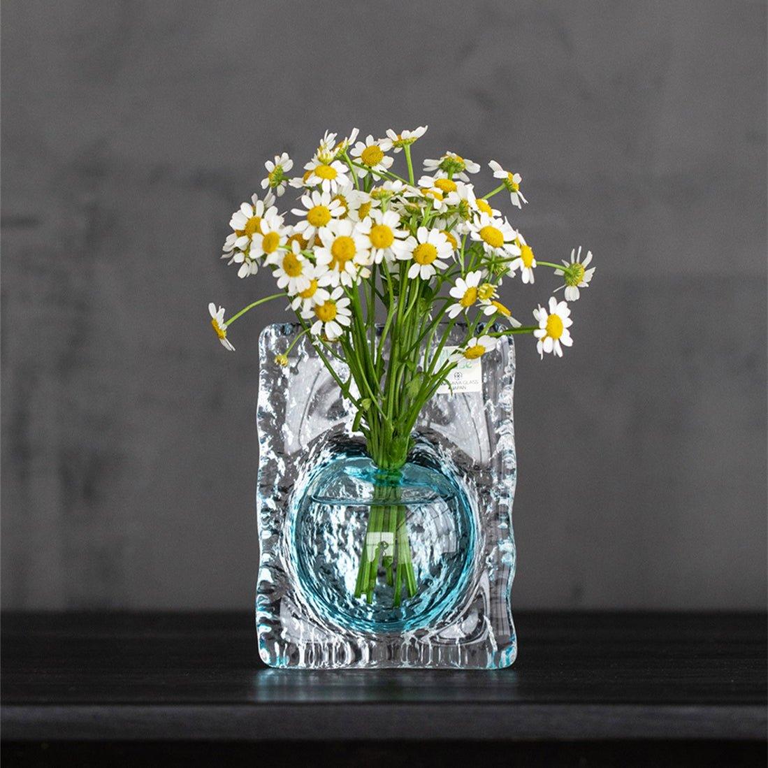 Japanese Iwasawa Handcrafted Ocean Heart Glass Vases