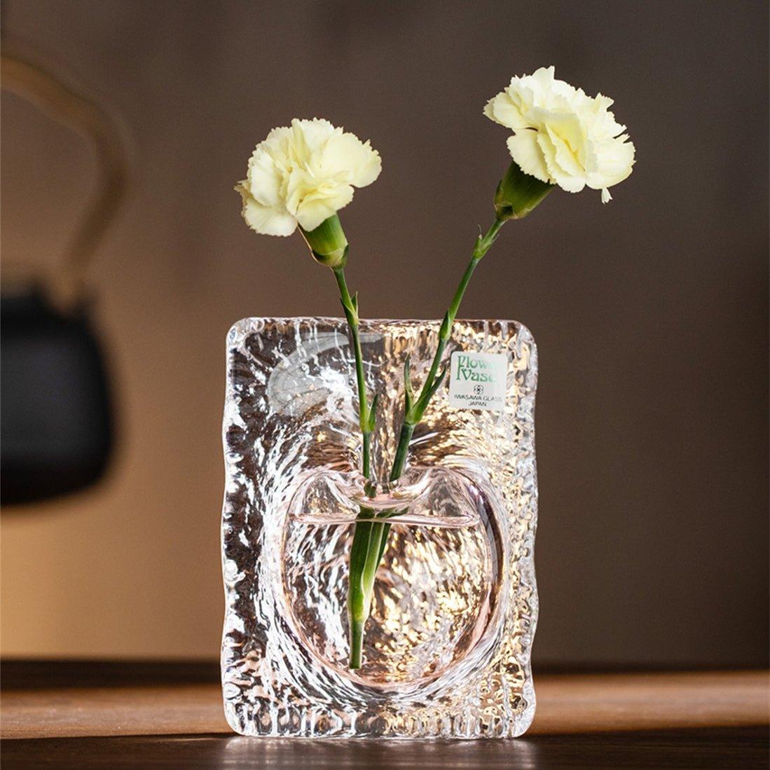 Japanese Iwasawa Handcrafted Ocean Heart Glass Vases