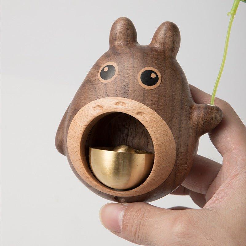 Handcrafted Wooden Totoro Doorbell With Metal Chime