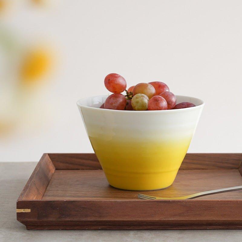 Japanese Handcrafted Arita Ware Ceramic Gradient Ombré Conical Bowls