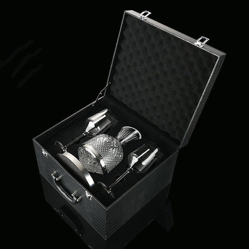 Luxury 360° Rotating Crystal Hand Blown Wine Decanter - MASU