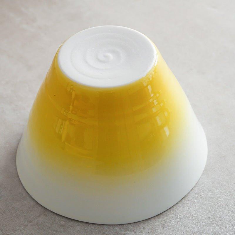Japanese Handcrafted Arita Ware Ceramic Gradient Ombré Conical Bowls