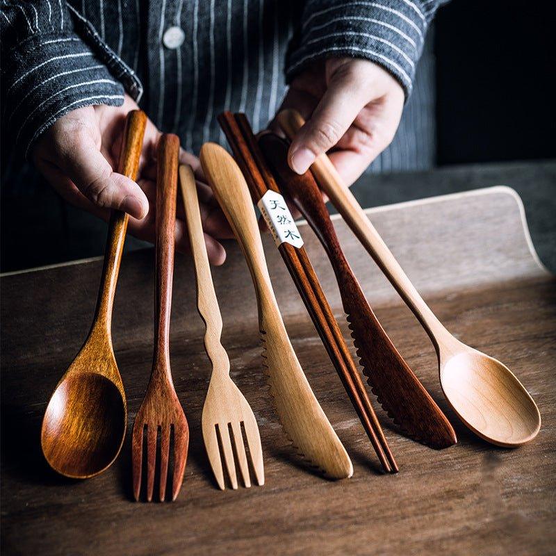 Japanese Plain Style Wooden Utensil Sets