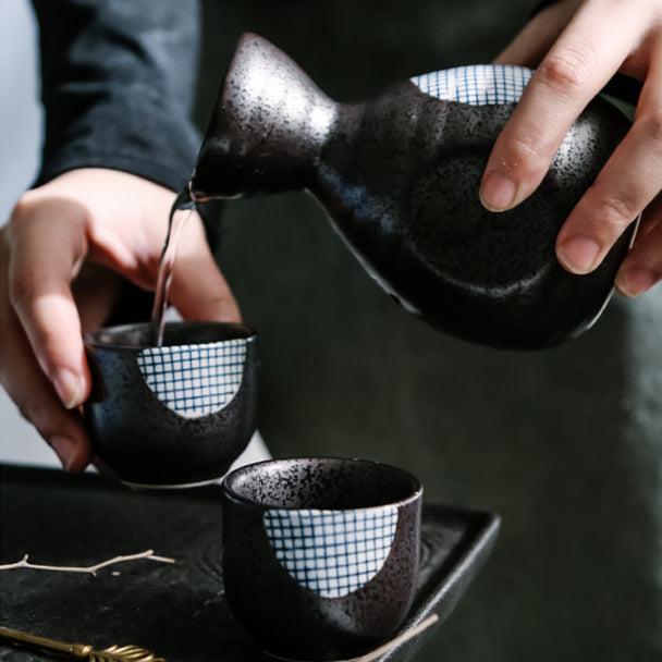 Japanese Sakura Handcrafted Ceramic Sake Sets