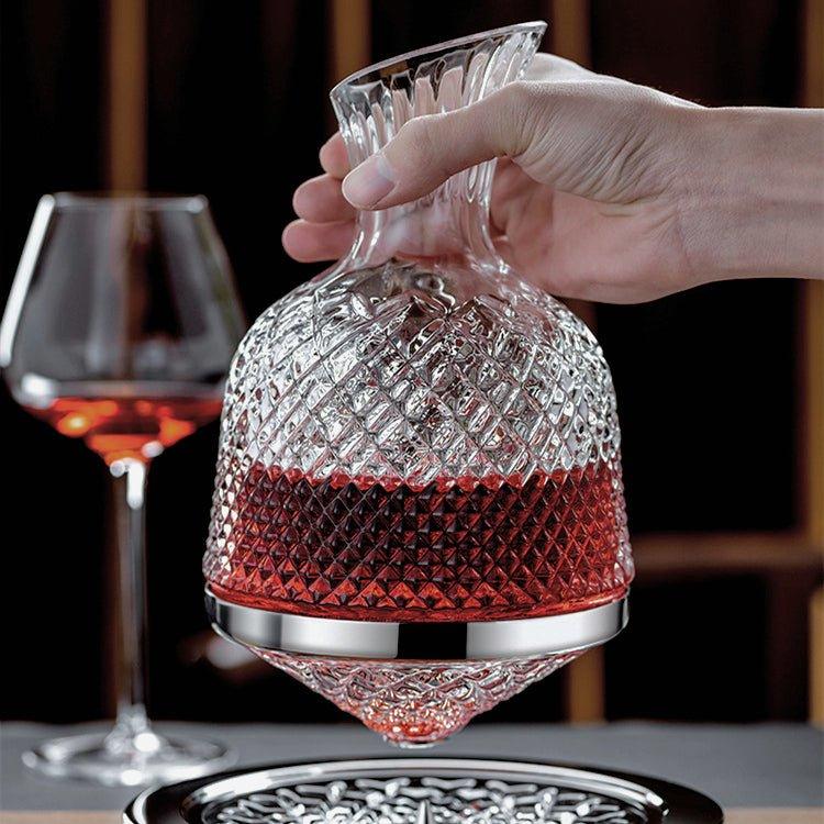 Luxury 360° Rotating Crystal Hand Blown Wine Decanter