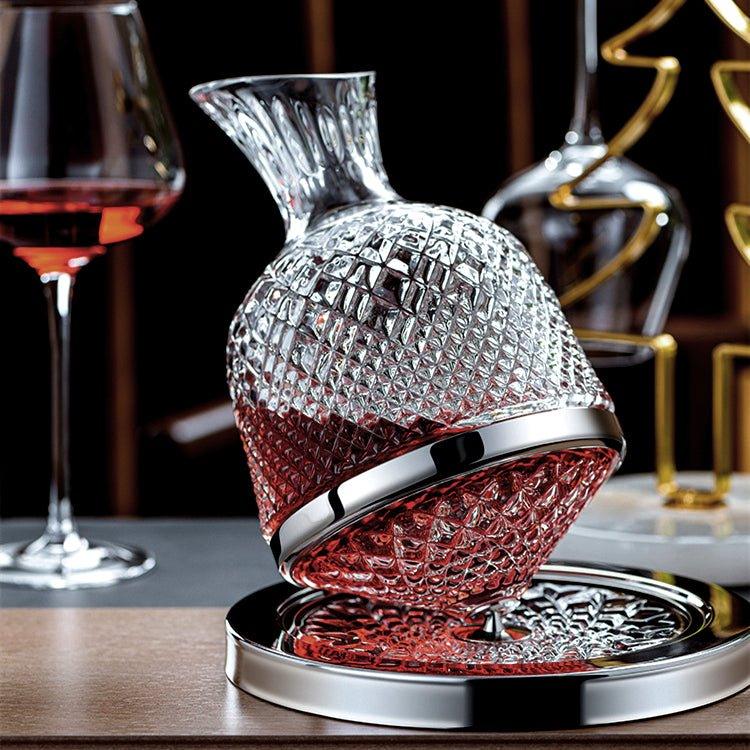 Luxury 360° Rotating Crystal Hand Blown Wine Decanter