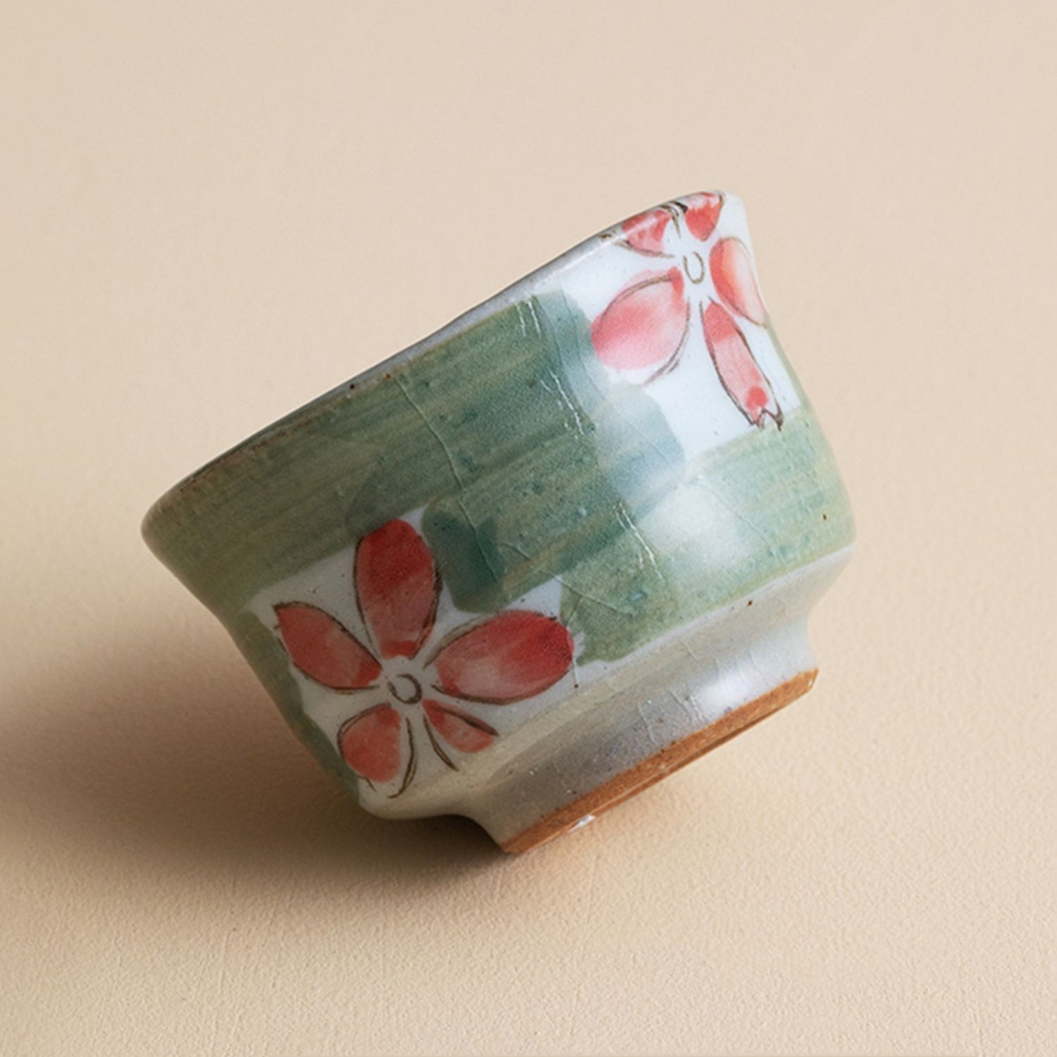 Hatsuichi Mino Ware Handcrafted Haru-no-Sato Ceramic Tea Cups Set Of Five