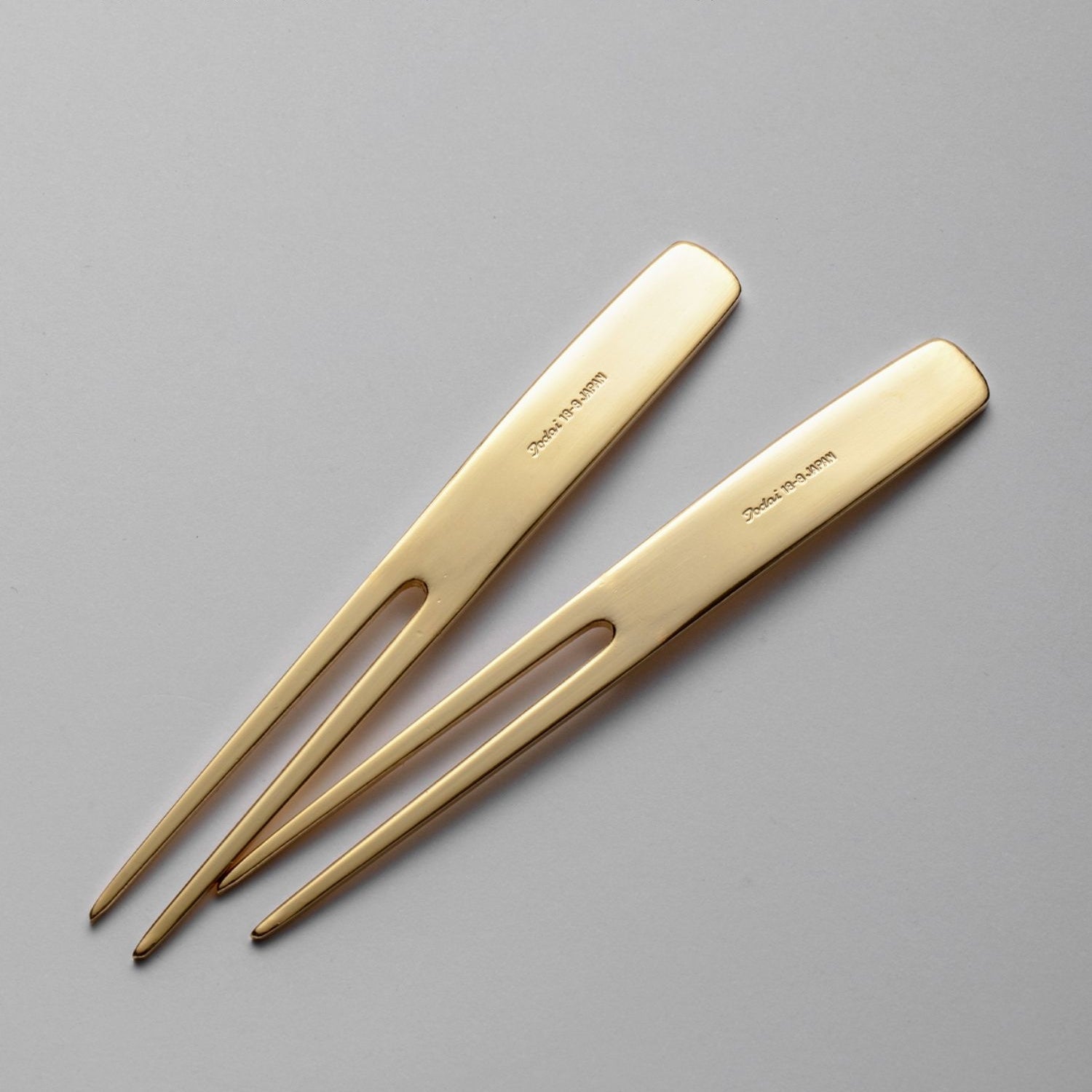 Golden Japanese Dessert Fork Collection