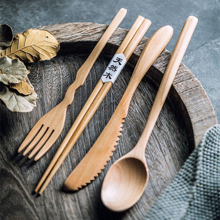 Japanese Plain Style Wooden Utensil Sets - MASU