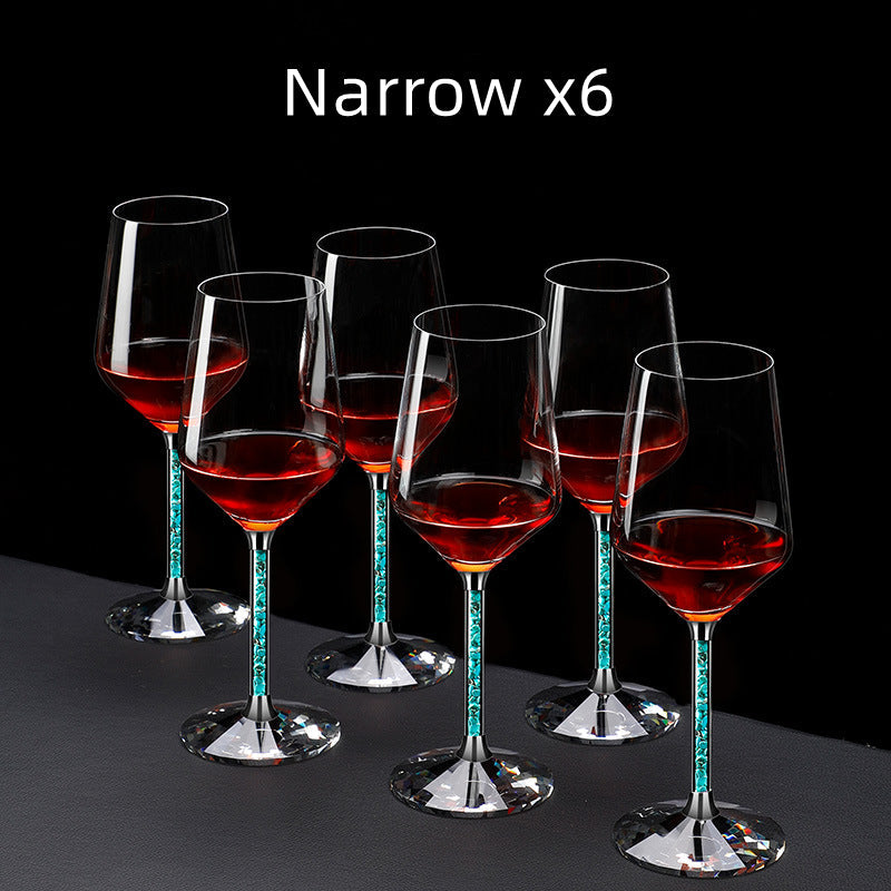 Coral Turquoise Stem Red Wine Glasses and Decanter Set - MASU