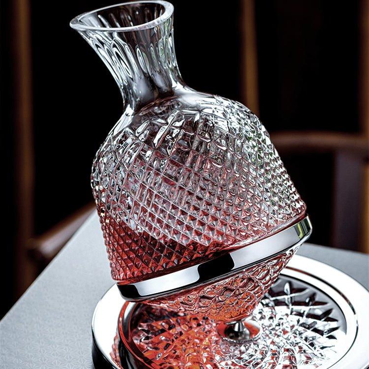 Luxury 360° Rotating Crystal Hand Blown Wine Decanter