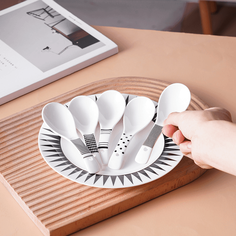 Oriental Ceramic Utensil Set With Shamoji (Rice Paddle)