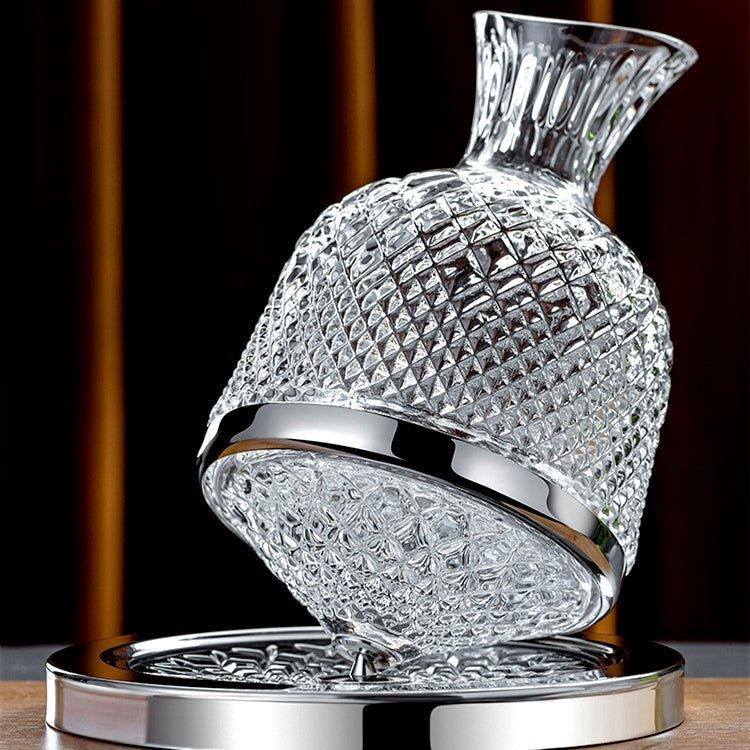 Luxury 360° Rotating Crystal Hand Blown Wine Decanter