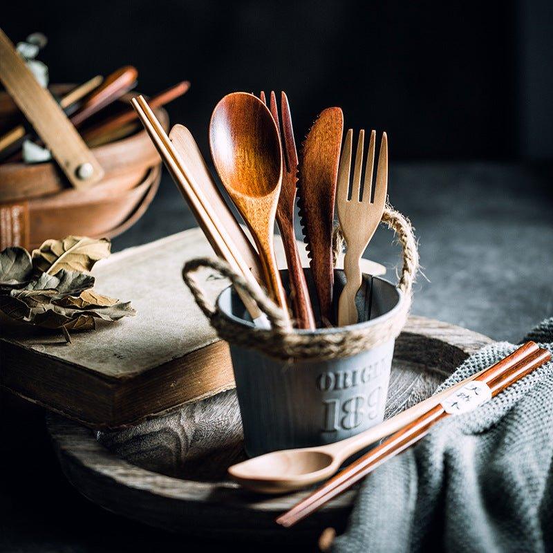 Japanese Plain Style Wooden Utensil Sets